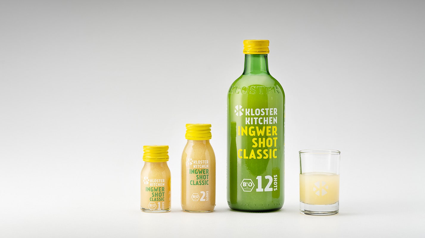 BayBG participates in Kloster Kitchen: To illustrate Kloster Kitchen products - Ginger Shot Classic in various sizes