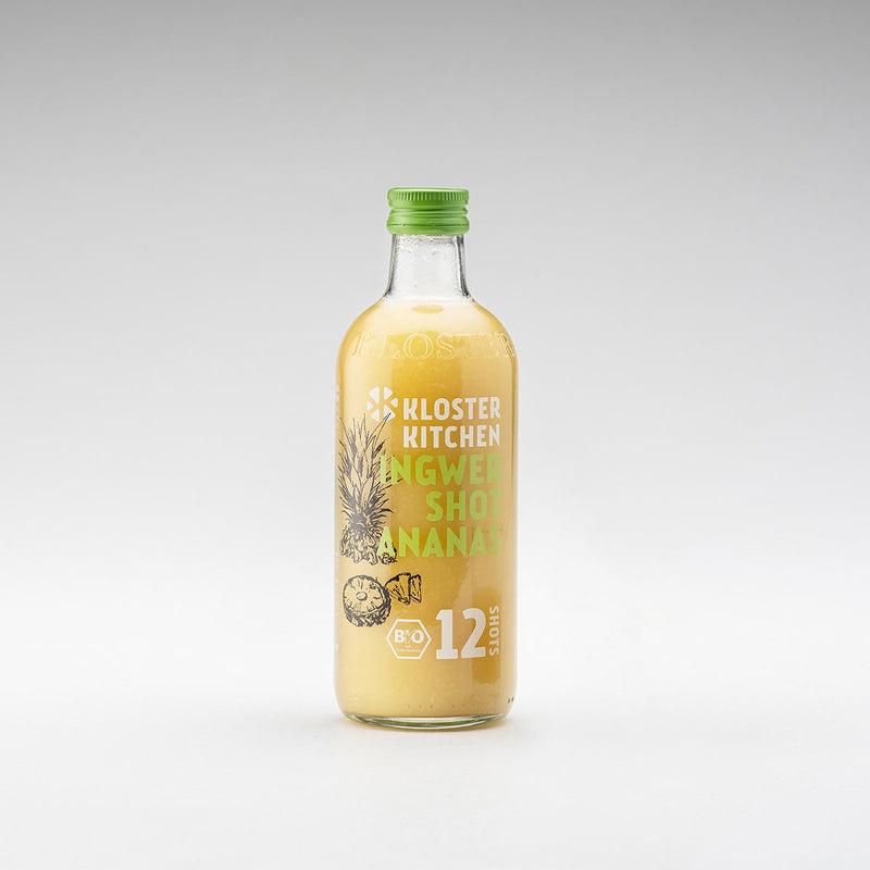 Contenuto della confezione di Ginger Shot Pineapple: una bottiglia da 360 ml di Ginger Shot Pineapple