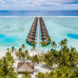 Une vue de la plage des Maldives.