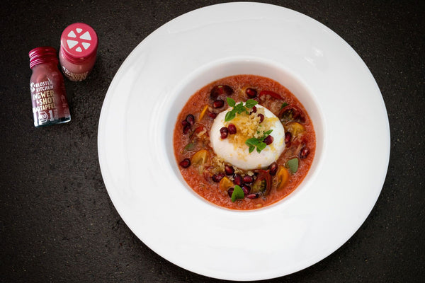 BURRATA TOMATO POMEGRANATE SOUP