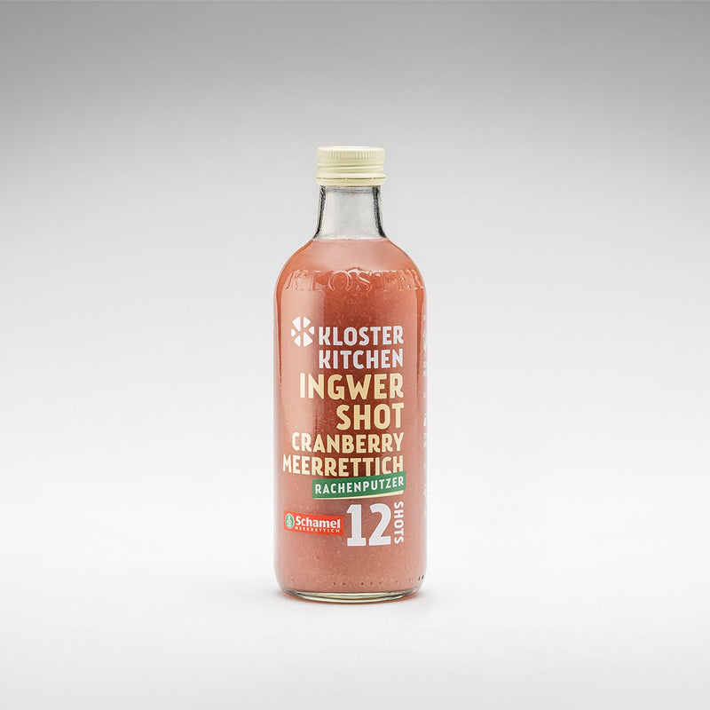 Ginger Shot Cranberry Horseradish "Detergente per la gola" 12SHOTS bottiglia da 360 ml