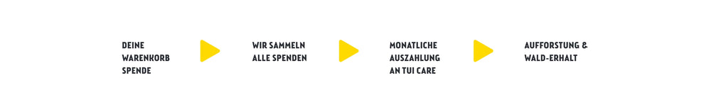 Die 4 Schritte der Warenkorb Spende für die TUI Care Foundation